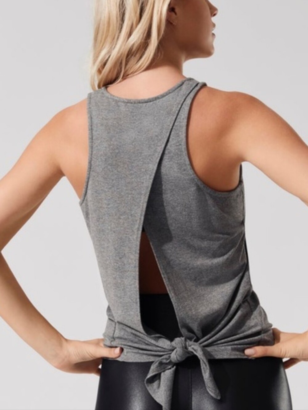 Carbon38 Rally Tie-Back Tank Top in Gray
